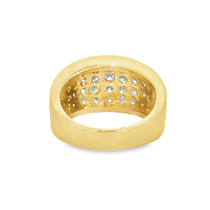 2.40 CTW Diamond 14K Yellow Gold Wide Band Ring