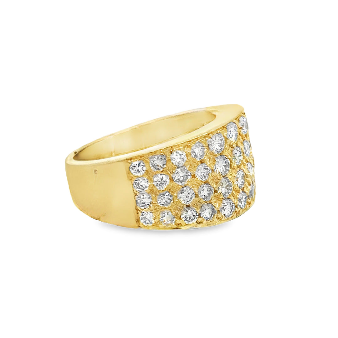 2.40 CTW Diamond 14K Yellow Gold Wide Band Ring