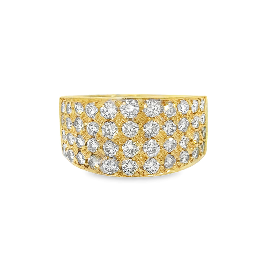 2.40 CTW Diamond 14K Yellow Gold Wide Band Ring