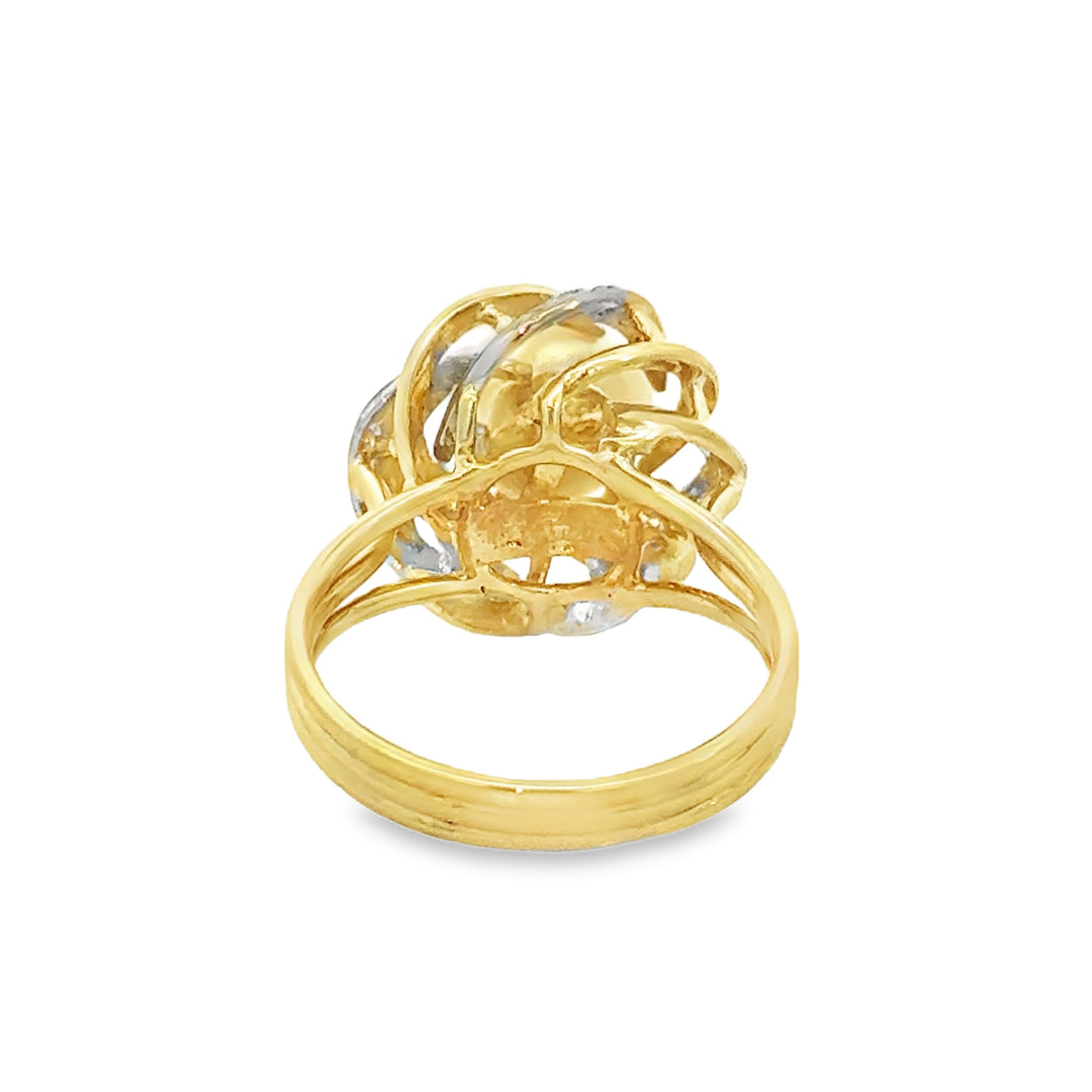 0.20 CTW Diamond 14K Yellow Gold Akoya Pearl Ring