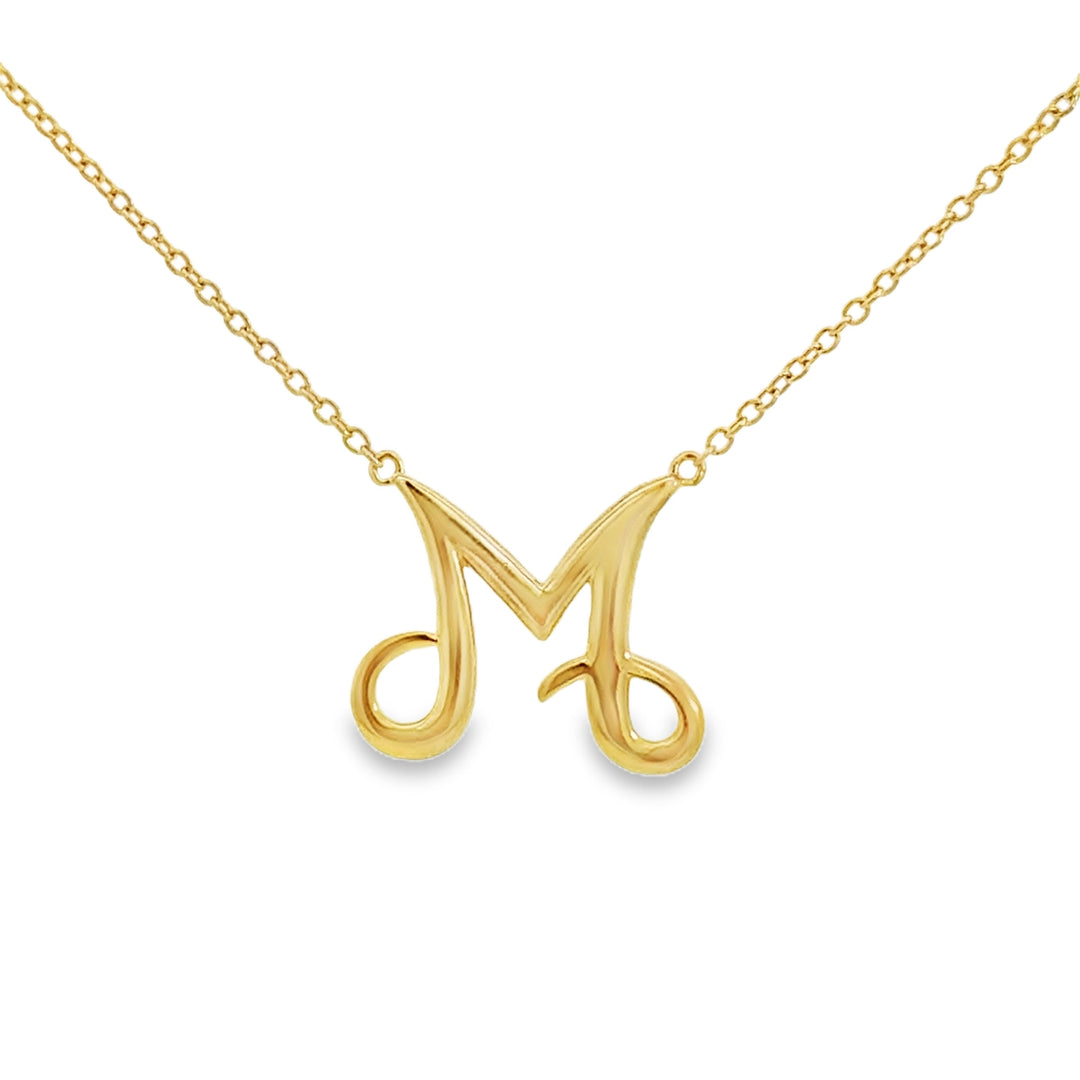 0.65 CTW Pavé Diamond 18K Yellow Gold "M" Station Necklace