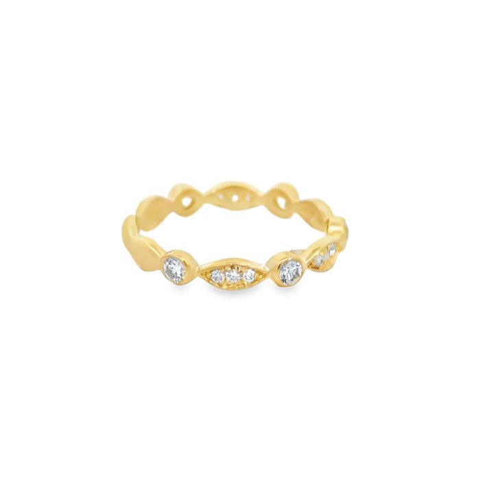 0.35 CTW Diamond 18K Yellow Gold Band Ring