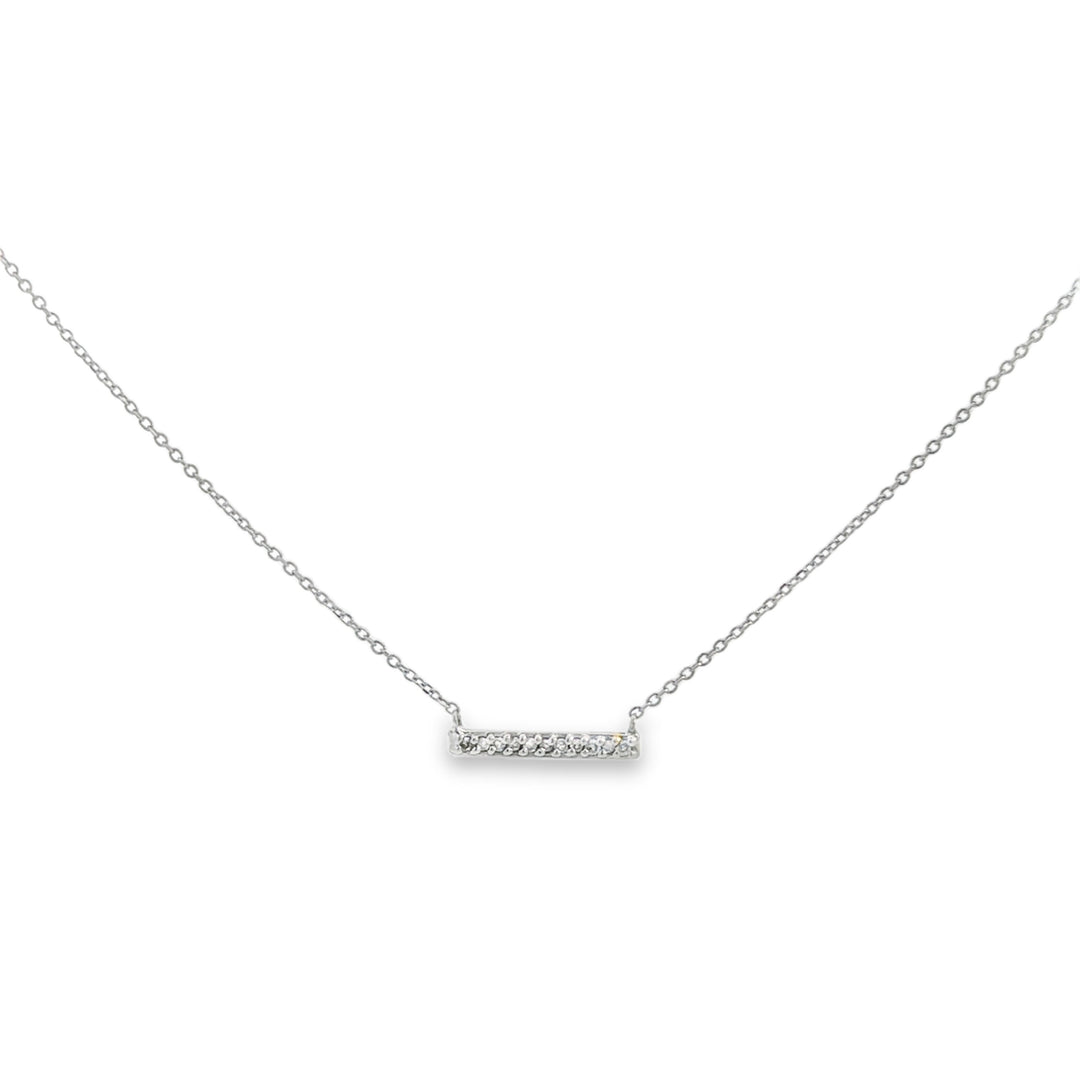 0.15 CTW Diamond Bar Station Necklace 14K White Gold
