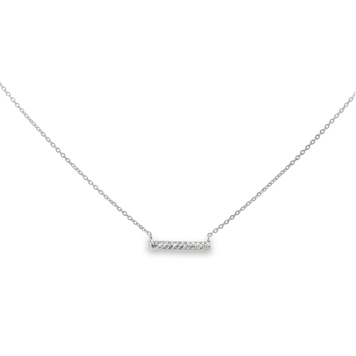 0.15 CTW Diamond Bar Station Necklace 14K White Gold