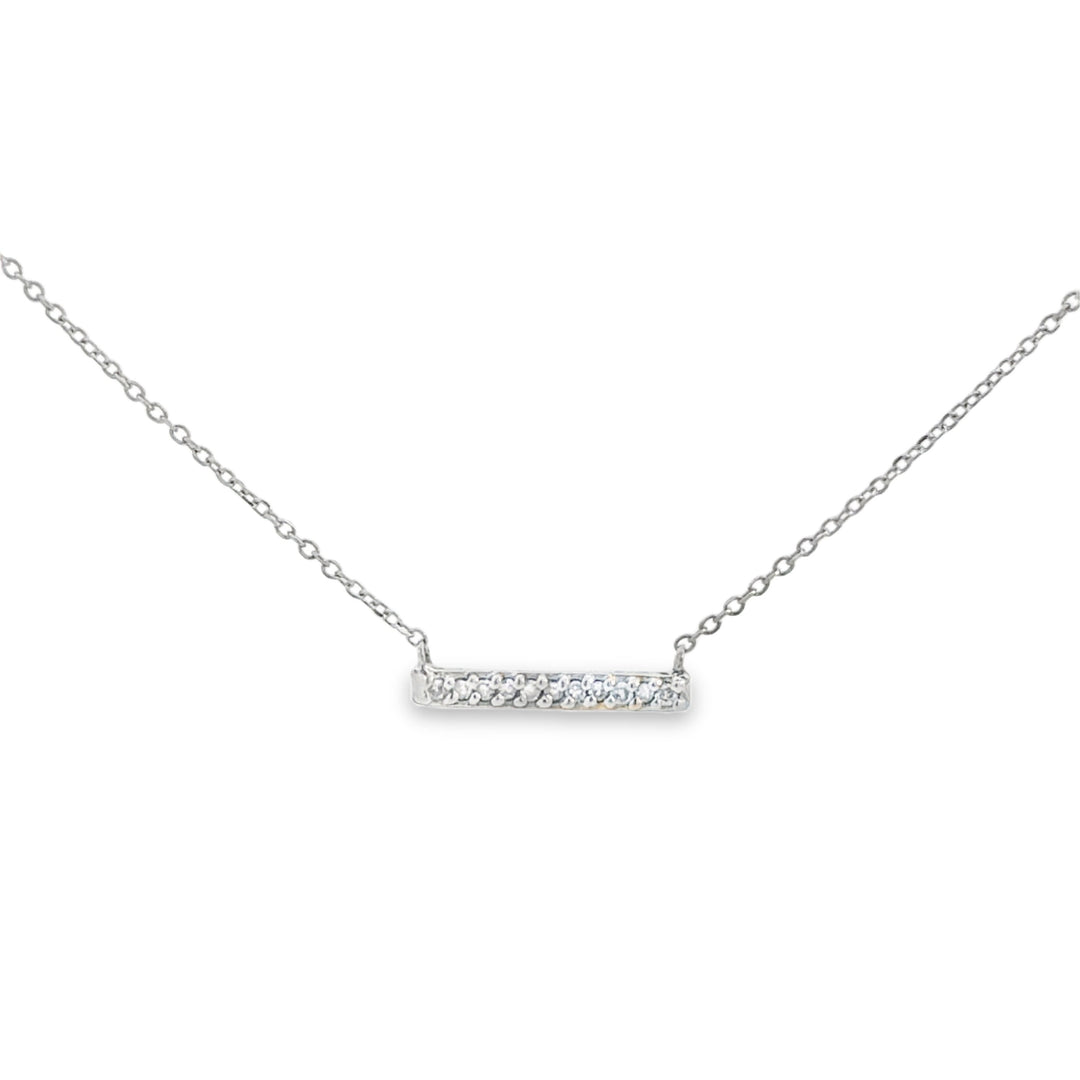 0.15 CTW Diamond Bar Station Necklace 14K White Gold