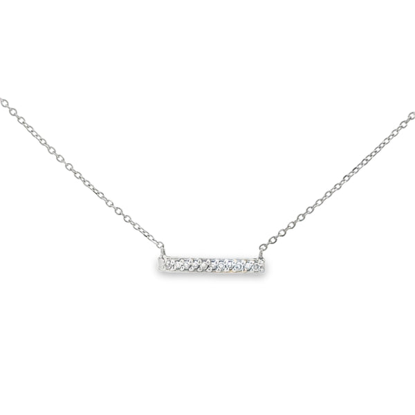 0.15 CTW Diamond Bar Station Necklace 14K White Gold