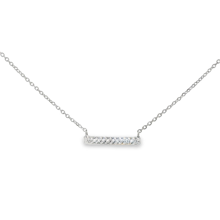0.15 CTW Diamond Bar Station Necklace 14K White Gold