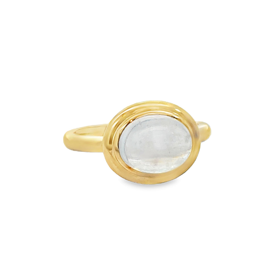 3.04 CT Moonstone 14K Yellow Gold Ring