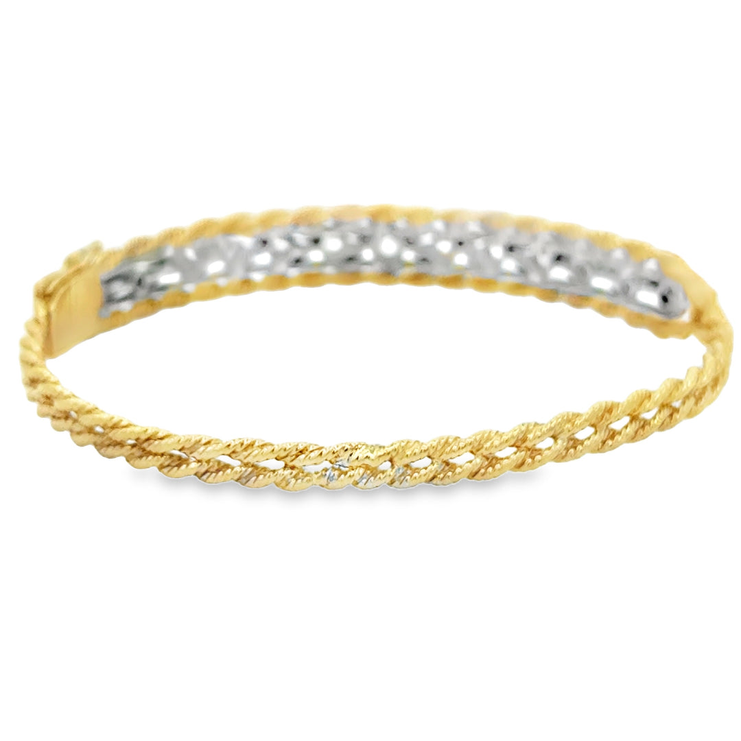 0.75 CTW Diamond 14K Yellow Gold & Platinum Bracelet