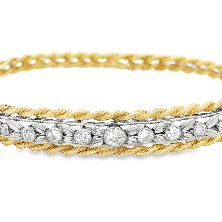 0.75 CTW Diamond 14K Yellow Gold & Platinum Bracelet