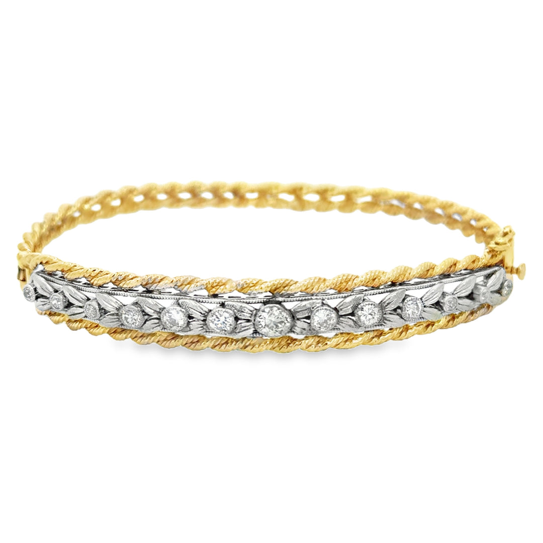 0.75 CTW Diamond 14K Yellow Gold & Platinum Bracelet