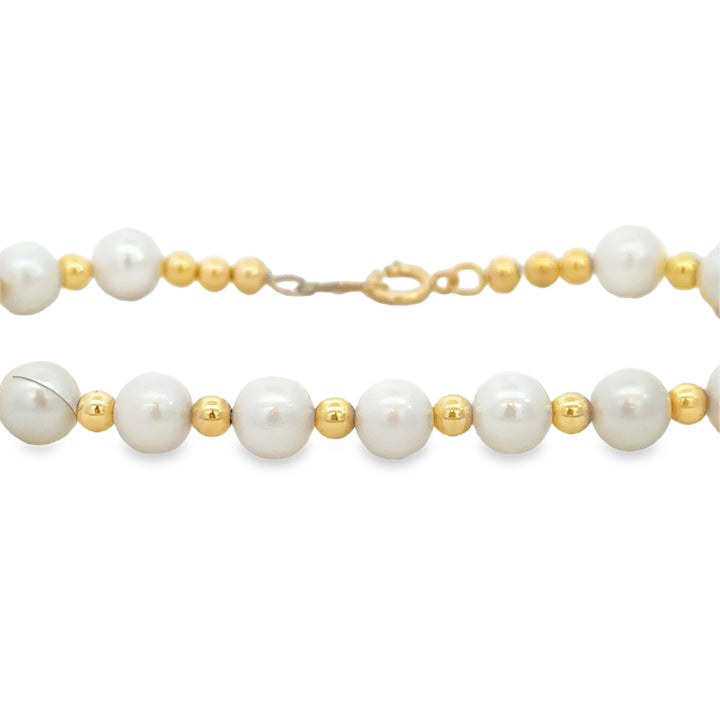 14K Yellow Gold Pearl Bracelet
