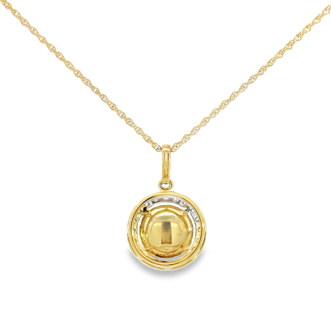 1.96 CT Moonstone &amp; 0.26 CTW Diamond 14K Yellow Gold Pendant Necklace