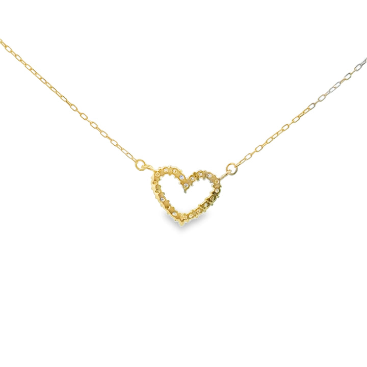 0.05 CTW Diamond 18K Yellow Gold Heart Necklace