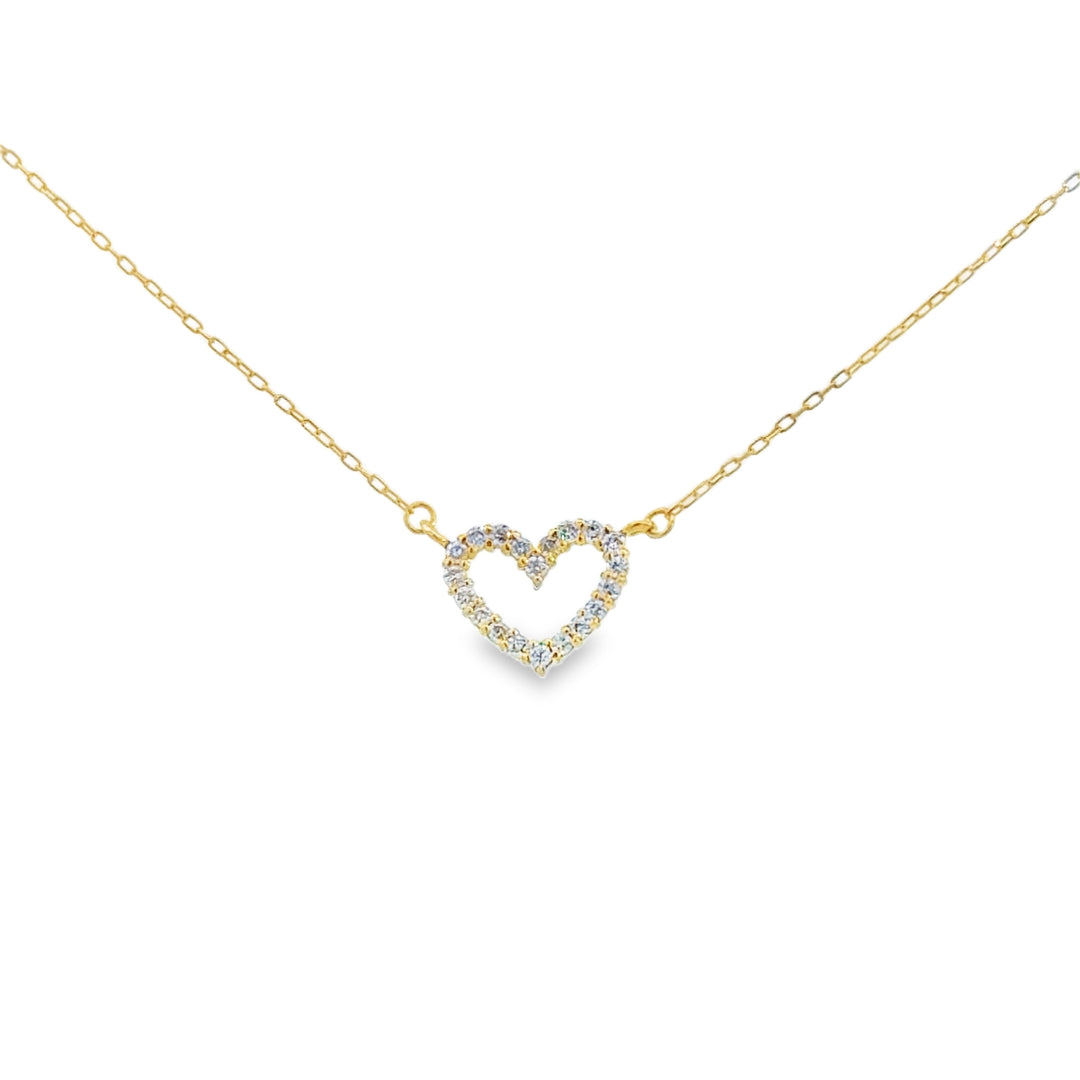 0.05 CTW Diamond 18K Yellow Gold Heart Necklace