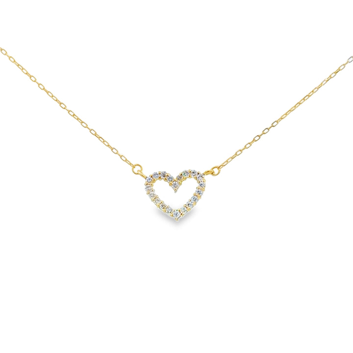 0.05 CTW Diamond 18K Yellow Gold Heart Necklace