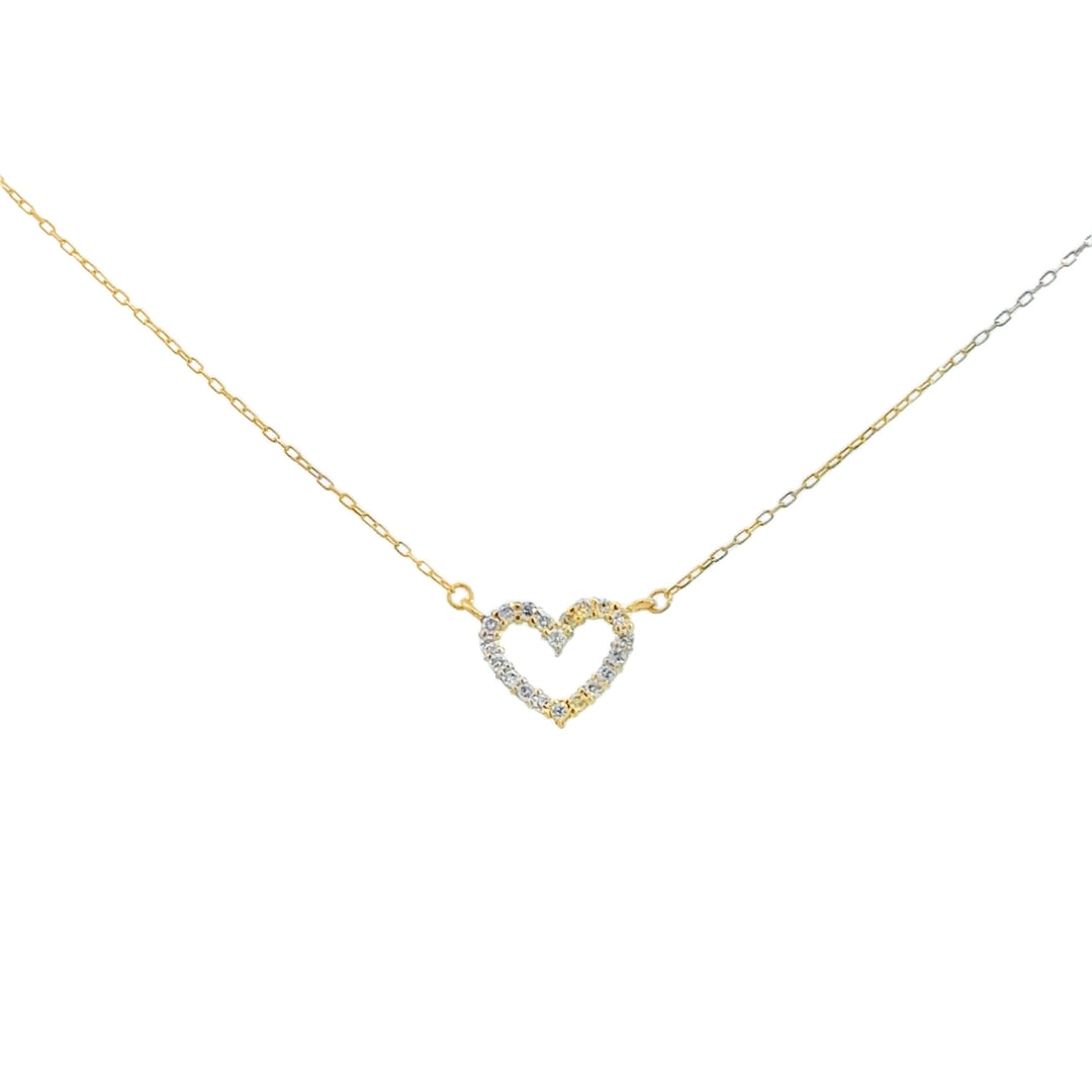 0.05 CTW Diamond 18K Yellow Gold Heart Necklace