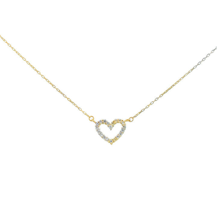 0.05 CTW Diamond 18K Yellow Gold Heart Necklace