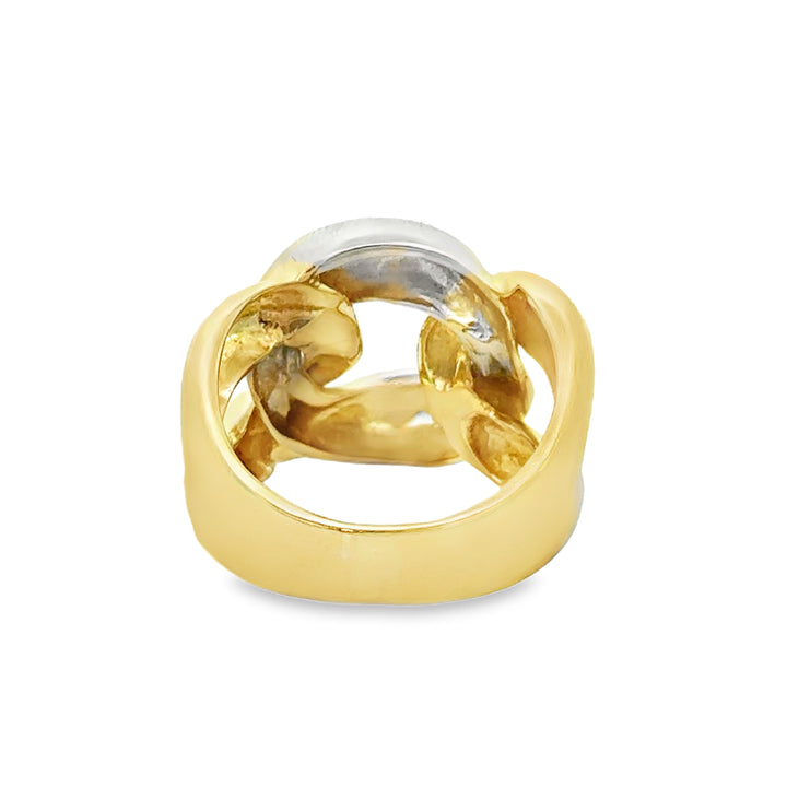 18K Two-Tone Gold Link Ring
