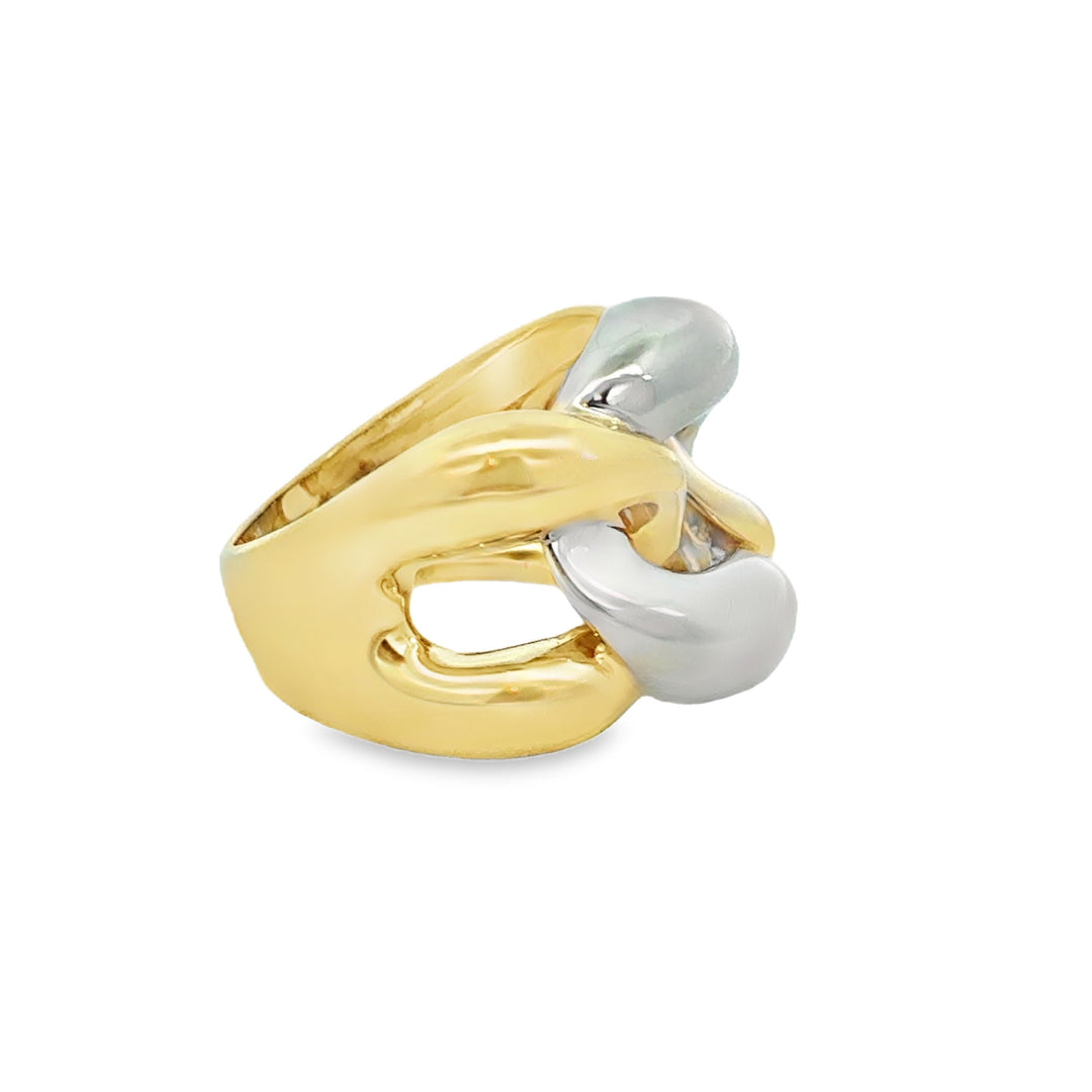 18K Two-Tone Gold Link Ring