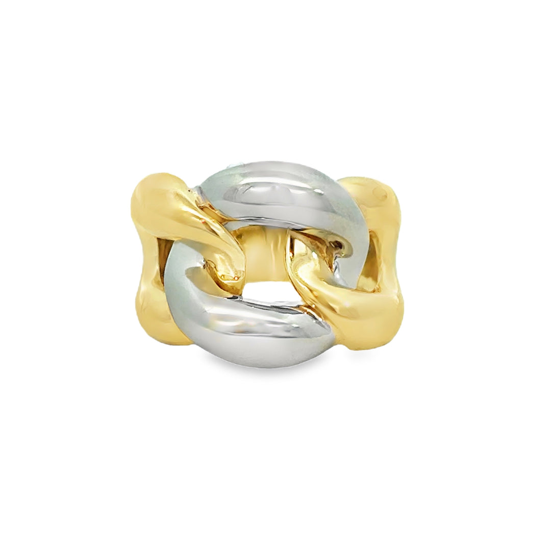 18K Two-Tone Gold Link Ring