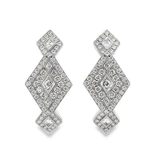 Robert Procop Queen of Diamonds 2.72 CTW Diamond Platinum Earrings