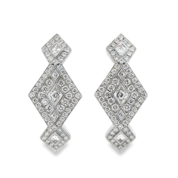 Robert Procop Queen of Diamonds 2.72 CTW Diamond Platinum Earrings