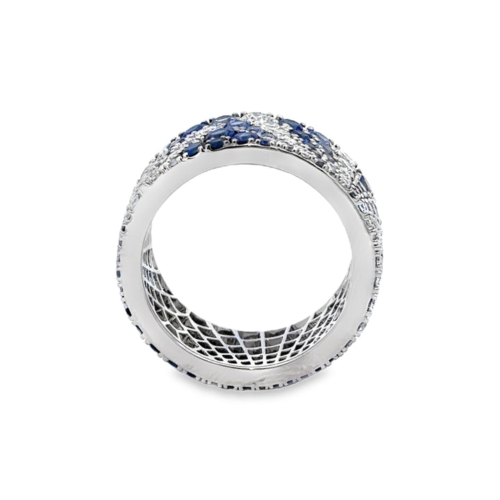 Robert Procop Blue Sapphire American Glamour Deco 1.43 CTW Diamond Ring
