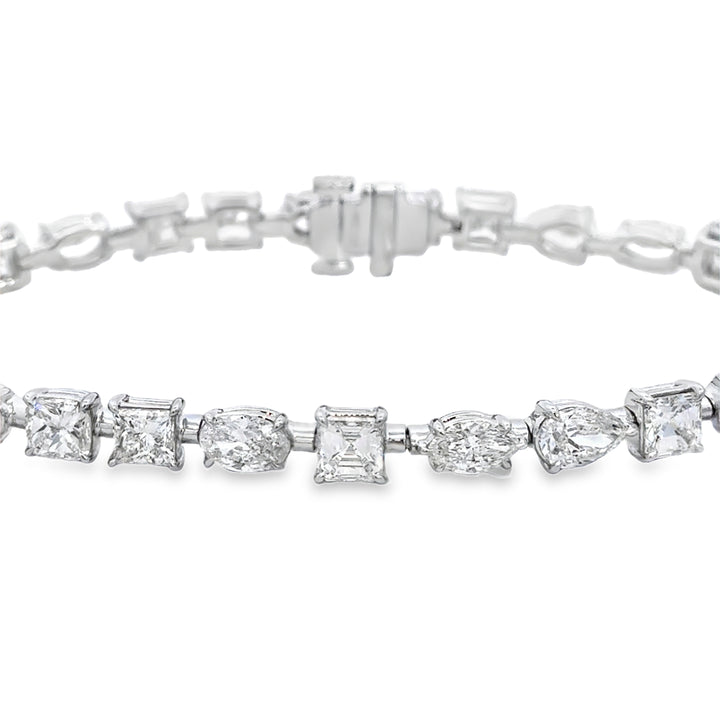 10.52 CTW Diamond 18K White Gold Multi-Shape Bracelet