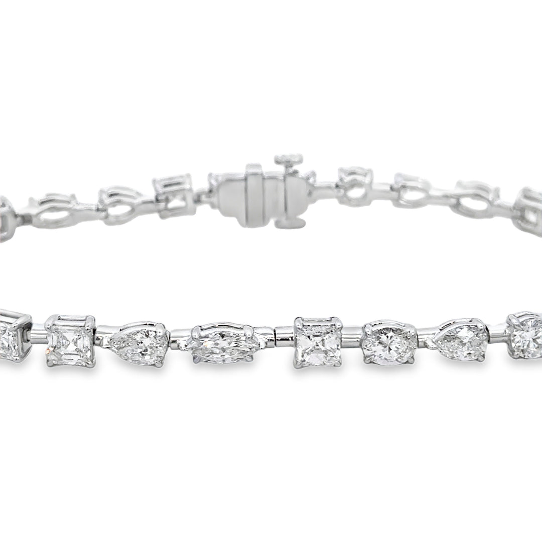 7.14 CTW Diamond 18K White Gold Multi-Shape Bracelet