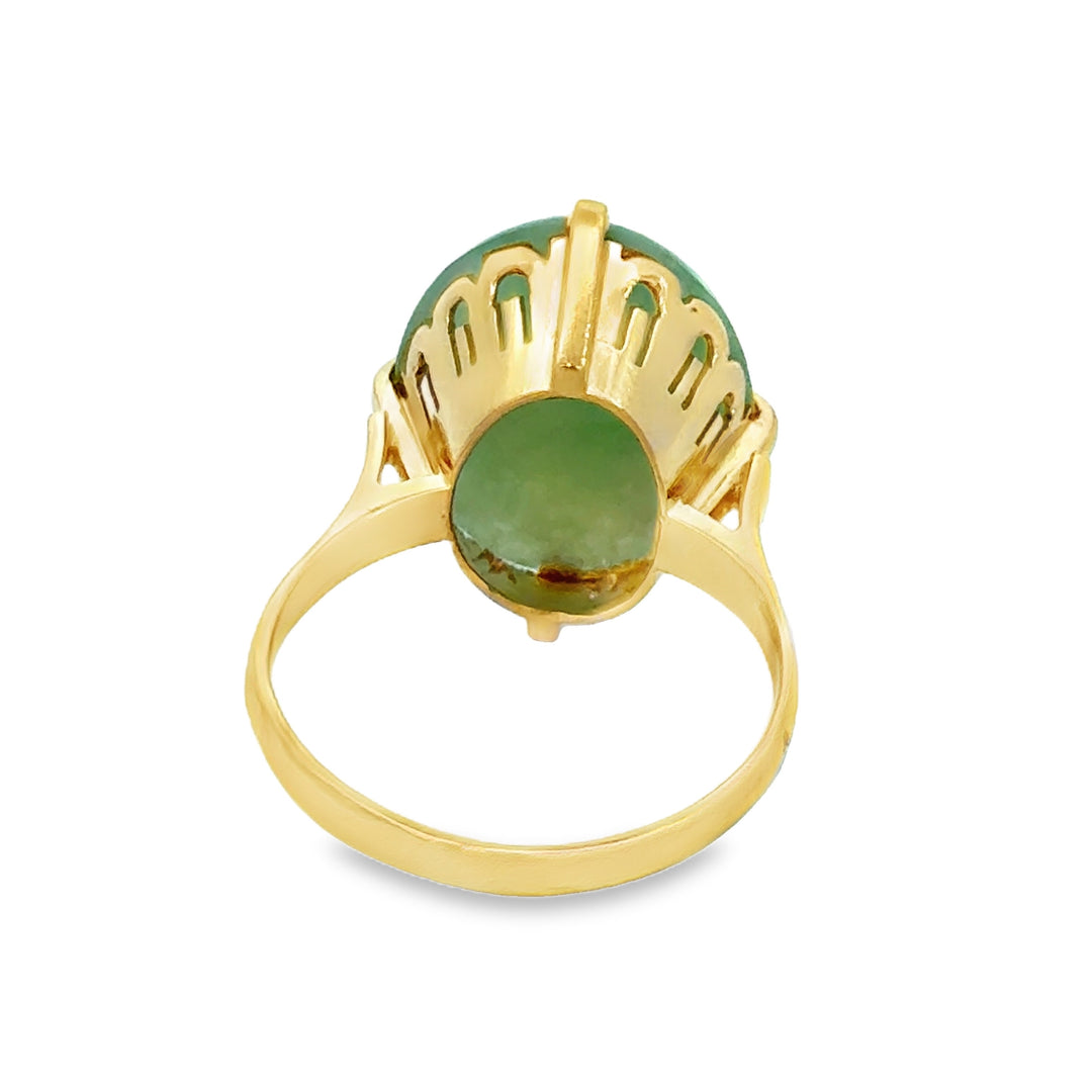 18K Yellow Gold Jade Ring