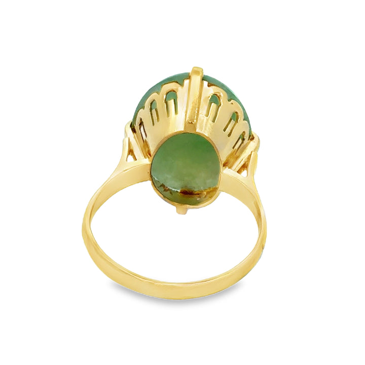 18K Yellow Gold Jade Ring