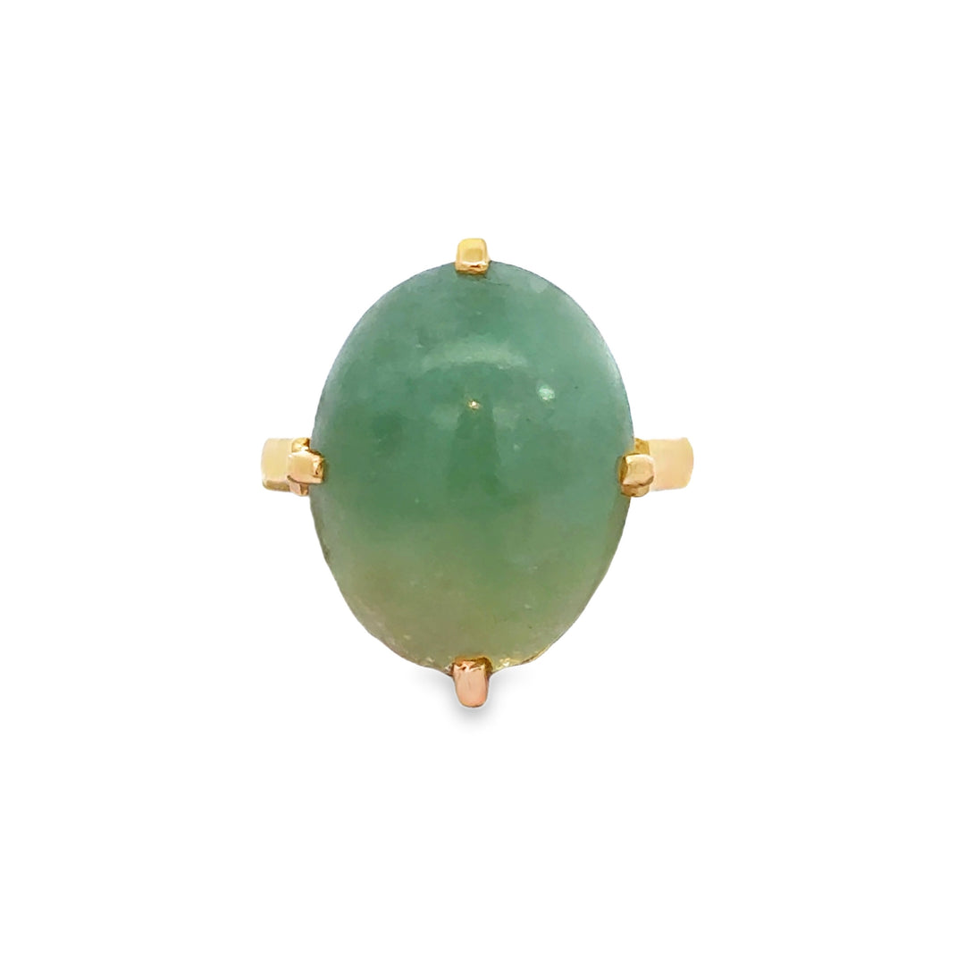18K Yellow Gold Jade Ring