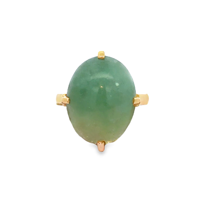 18K Yellow Gold Jade Ring
