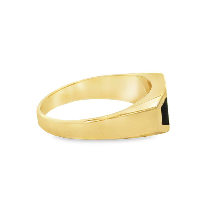 14K Yellow Gold Men's Signet Onyx Ring