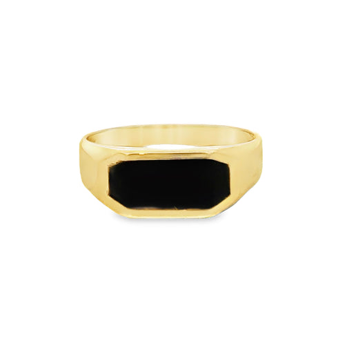 14K Yellow Gold Men's Signet Onyx Ring