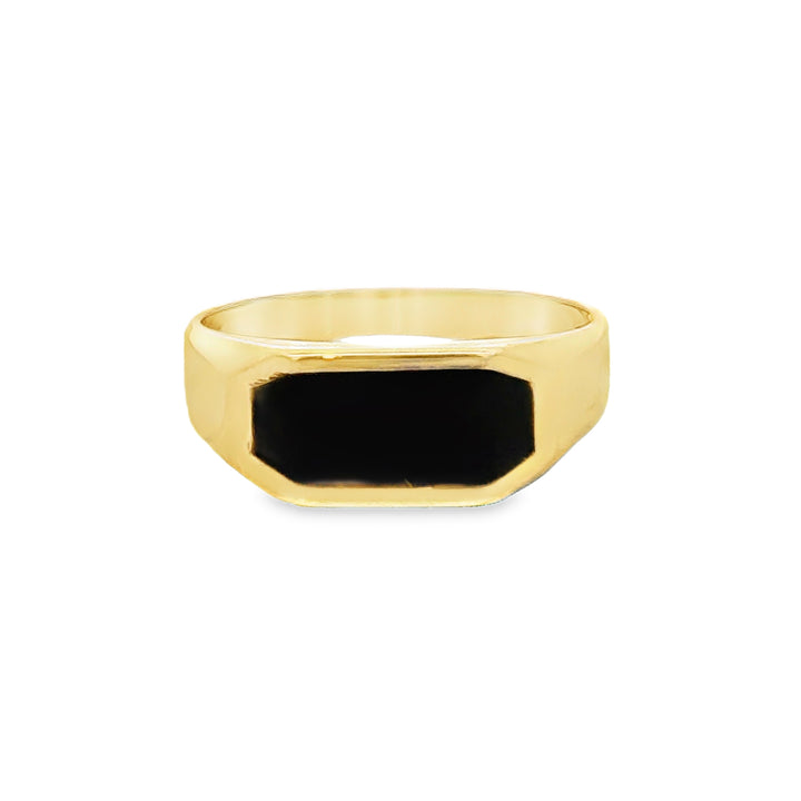 14K Yellow Gold Men's Signet Onyx Ring