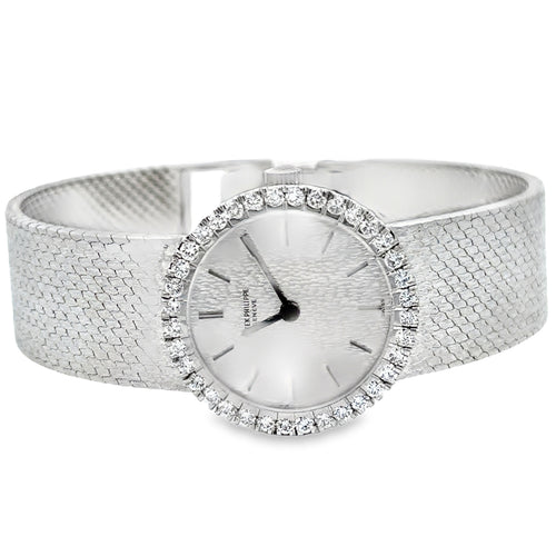 Pre-Owned Patek Philippe Approx. 0.75 CTW Diamond 18K White Gold Women's Watch