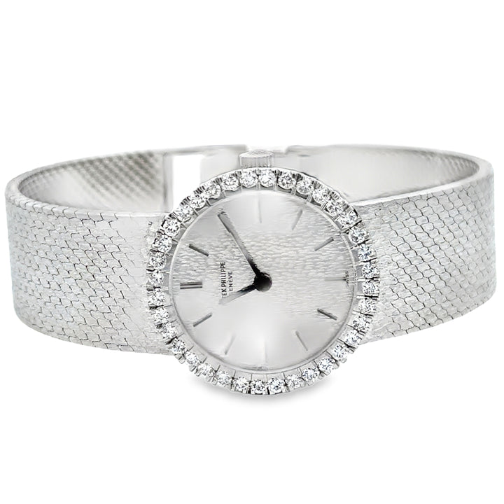 Pre-Owned Patek Philippe Approx. 0.75 CTW Diamond 18K White Gold Women&