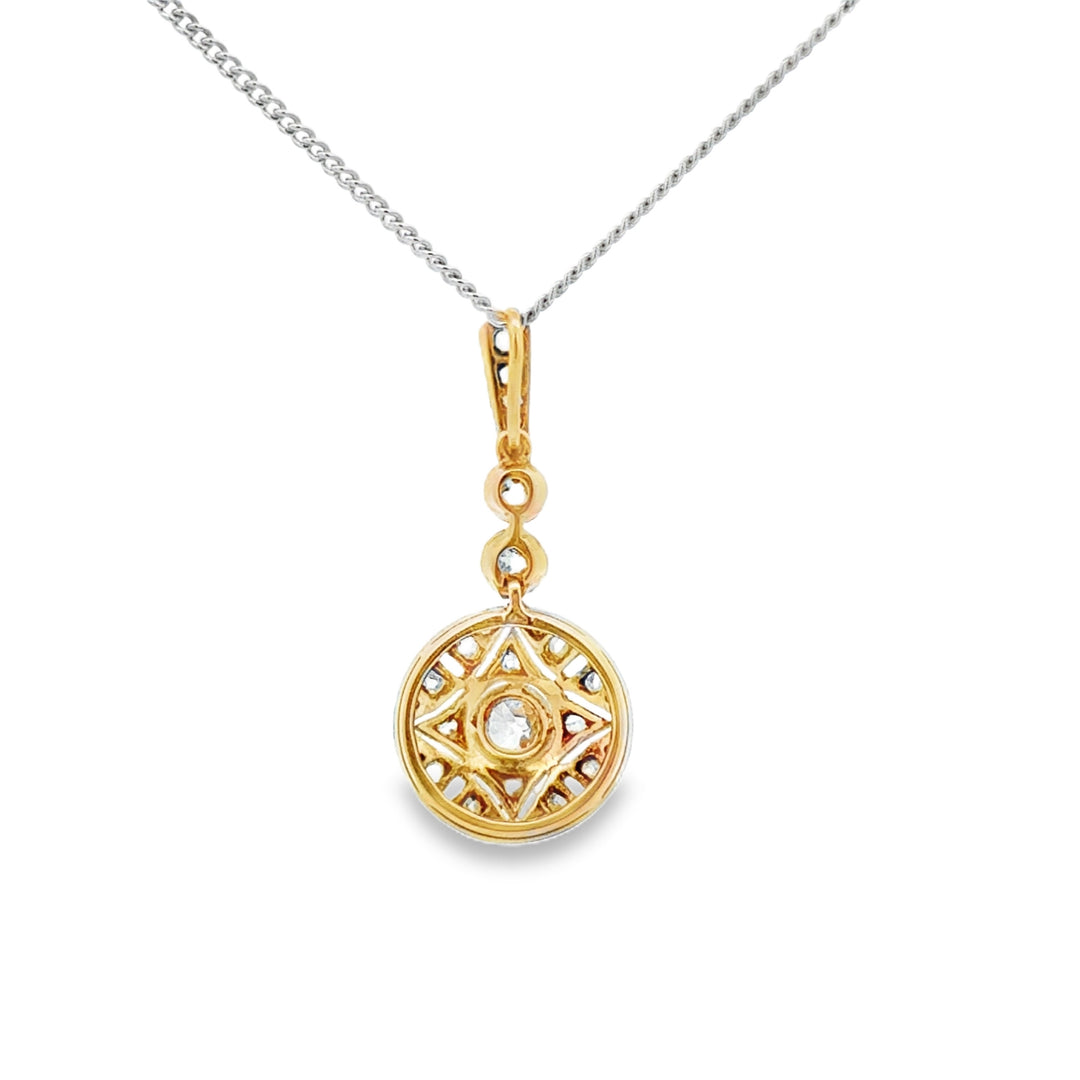 0.35 CTW Diamond 14K White Gold Vintage Pendant Necklace