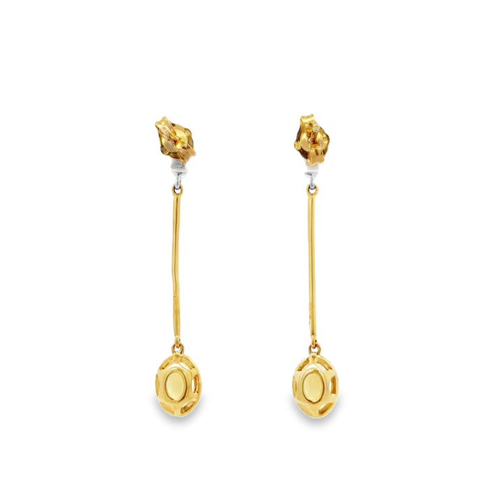 1.38 CTW Citrine & 0.15 CTW Diamond 10K Yellow Gold Drop Earrings