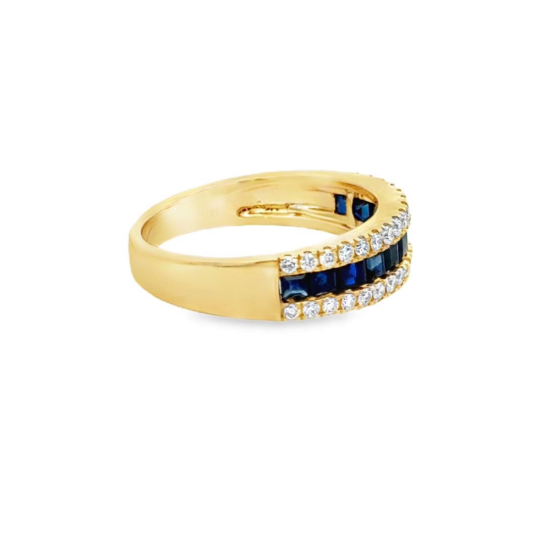 1.05 CTW Sapphire & 0.34 CTW Diamond 14K Yellow Gold Ring