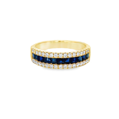 1.05 CTW Sapphire & 0.34 CTW Diamond 14K Yellow Gold Ring