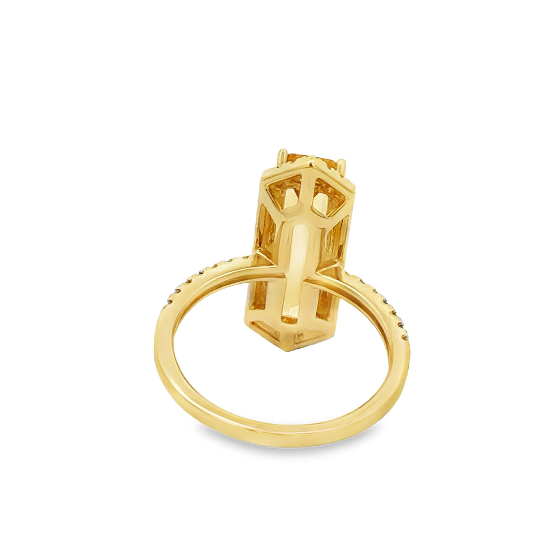 2.65 CT Citrine & 0.35 CTW Diamond 14K Yellow Gold Ring