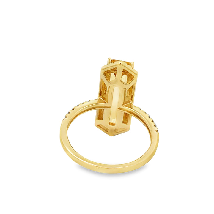 2.65 CT Citrine & 0.35 CTW Diamond 14K Yellow Gold Ring