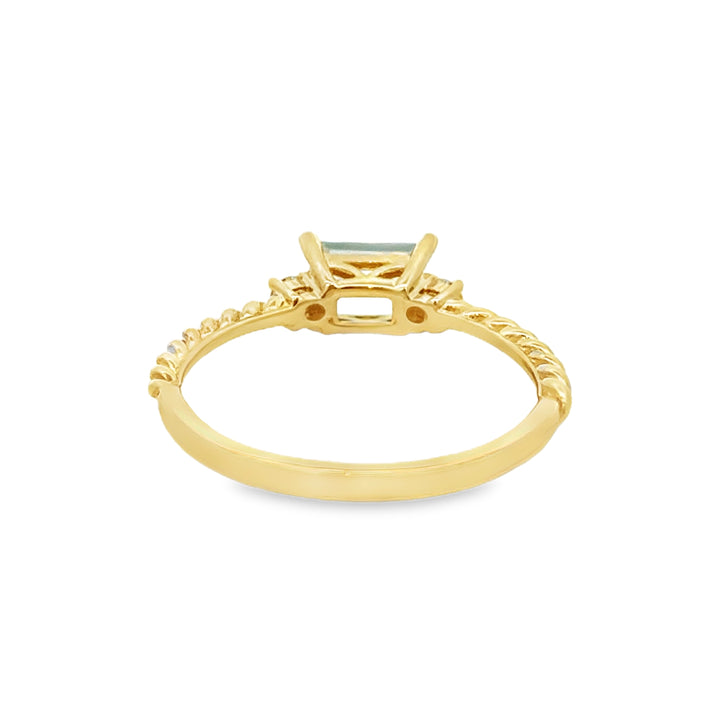 0.44 CT Aquamarine & 0.10 CTW Diamond 14K Yellow Gold Ring
