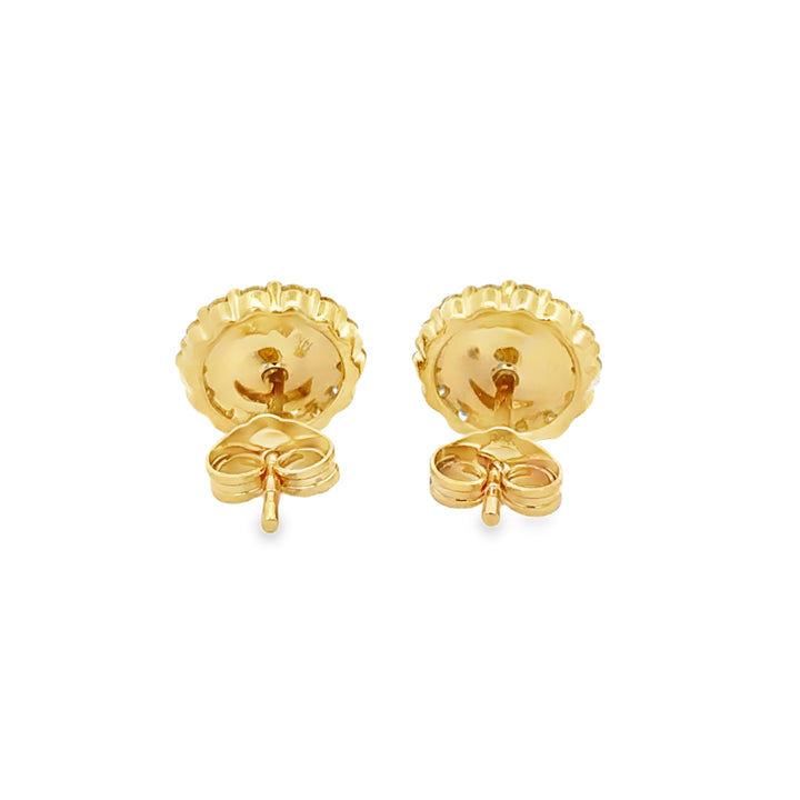 1.18 CTW Opal & 0.37 CTW Diamond 14K Yellow Gold Stud Earrings