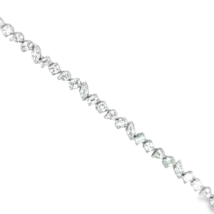 4.85 CTW Diamond 14K White Gold Custom Multi-Shape Bracelet