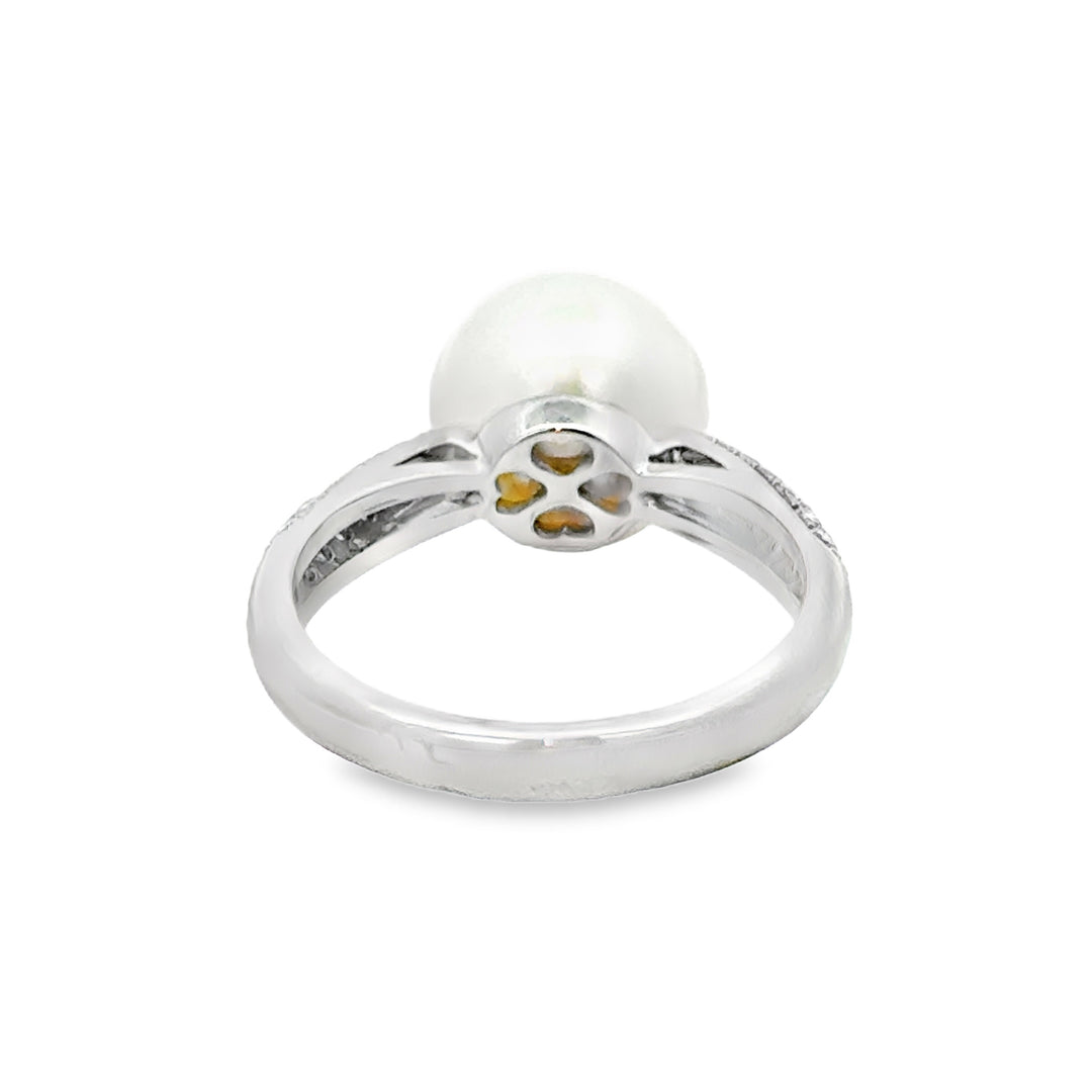 Pearl & 0.40 CTW Diamond 14K White Gold Ring