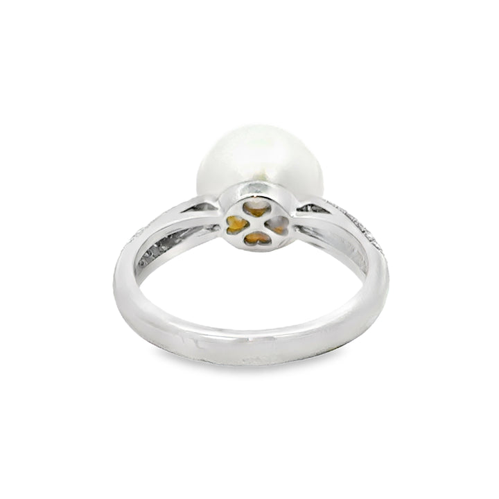 Pearl & 0.40 CTW Diamond 14K White Gold Ring